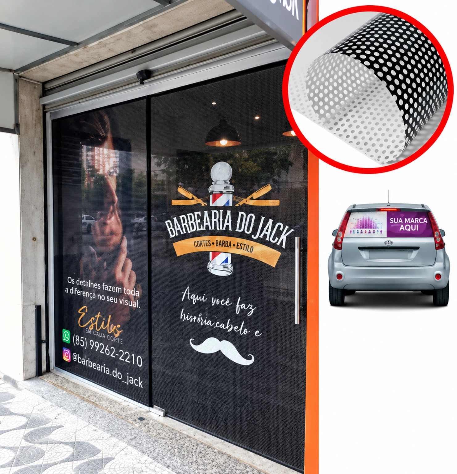 Adesivo Perfurado